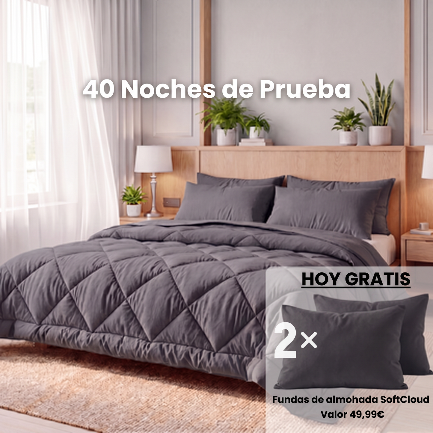 Veloom® Manta Térmica 2 en 1 – Sin funda, sin esfuerzo. Regulación de temperatura automática.