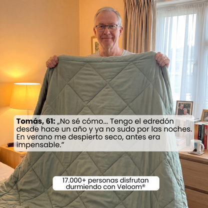 Veloom® Manta Térmica 2 en 1 – Sin funda, sin esfuerzo. Regulación de temperatura automática.