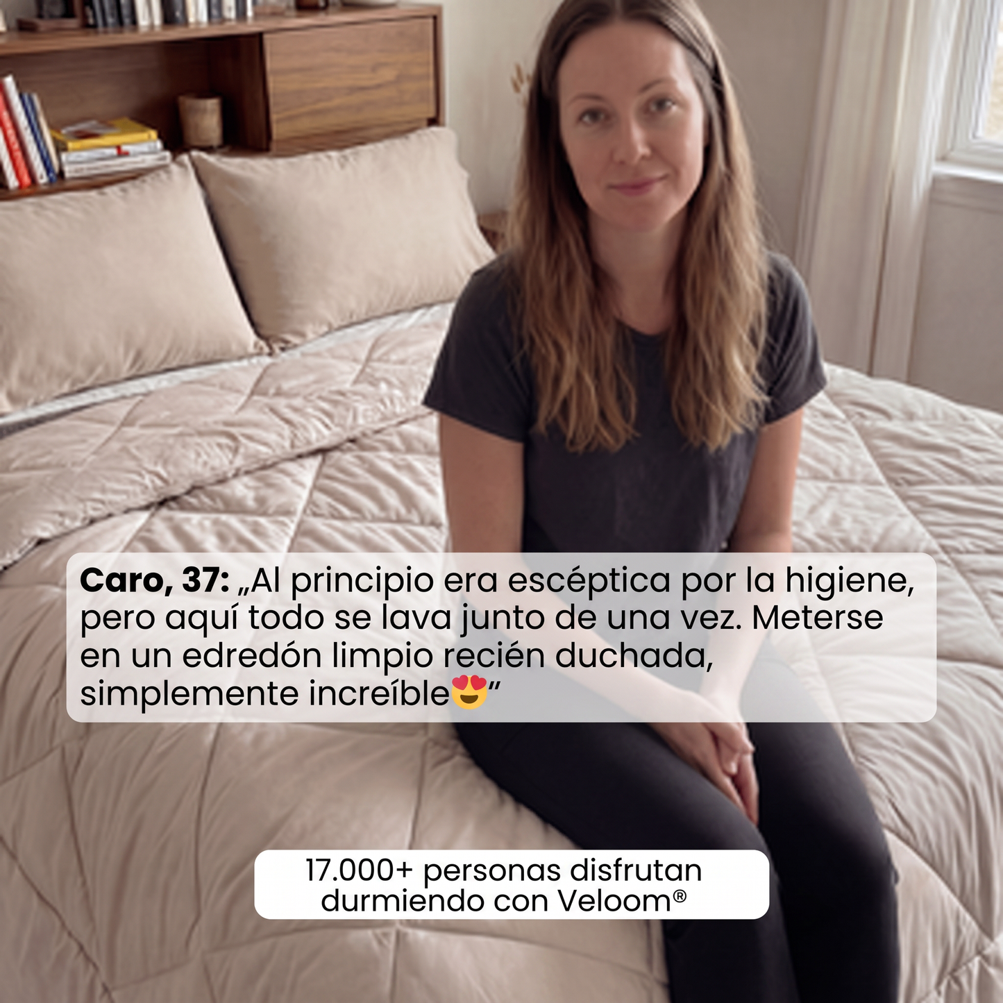 Veloom® Manta Térmica 2 en 1 – Sin funda, sin esfuerzo. Regulación de temperatura automática.