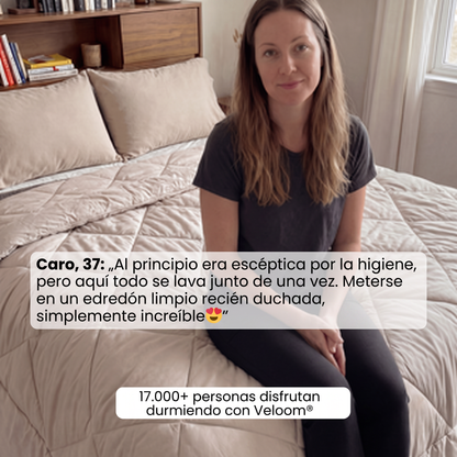 Veloom® Manta Térmica 2 en 1 – Sin funda, sin esfuerzo. Regulación de temperatura automática.